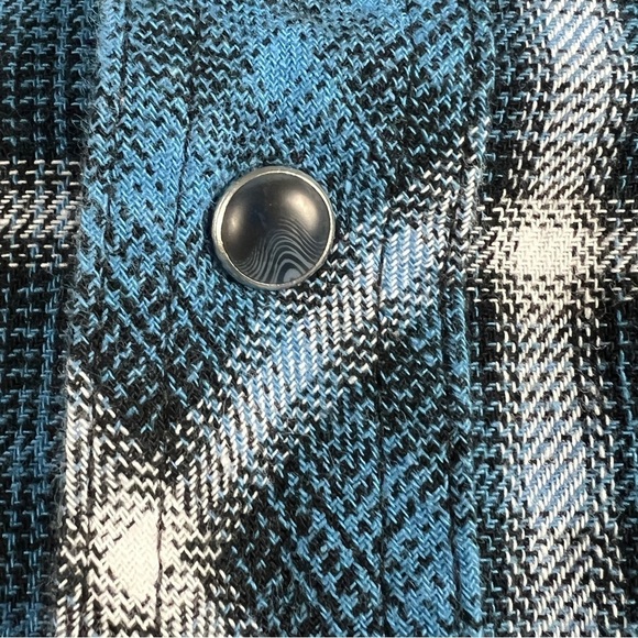 Wrangler Retro Pearl Snap Button Down Shirt Men's Small Plaid Blue Western - Picture 6 of 11